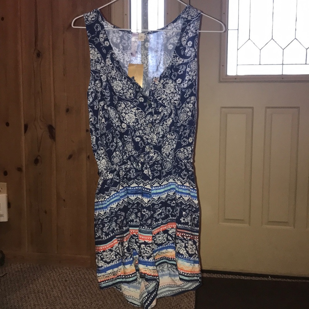 💙 bohemian blue patterned romper